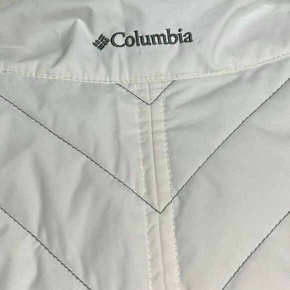 COLUMBIA Women’s White Gray Perfect Mix Full Zip Quilted Vest Size 1X - Picture 6 of 6